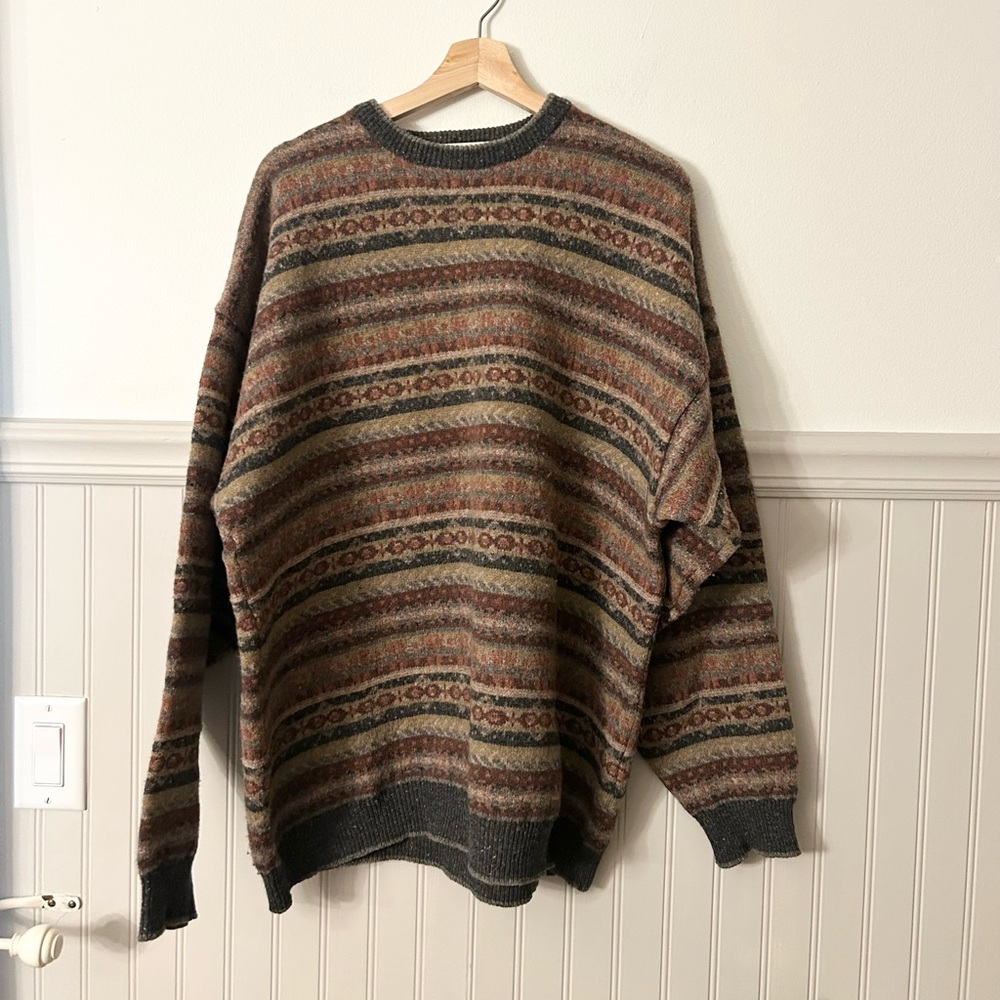 Blarneys Woollen Mills XXL Fair Isle Wool Sweater Grandpa Core Ireland